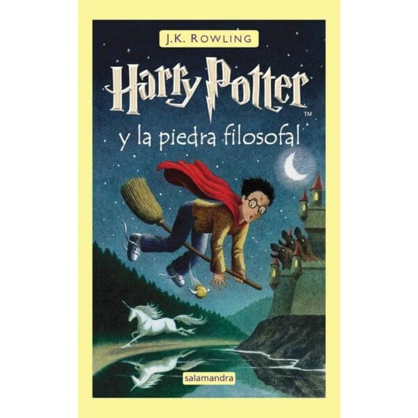 Portada del libro "Harry Potter y la piedra filosofal" de J.K. Rowling, primera entrega de la serie Harry Potter