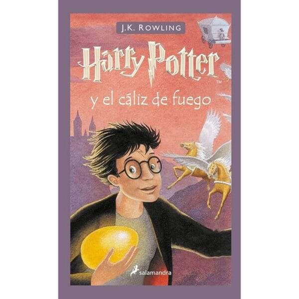 Portada del libro Harry Potter y el cáliz de fuego de J.K. Rowling, novela de fantasía juvenil