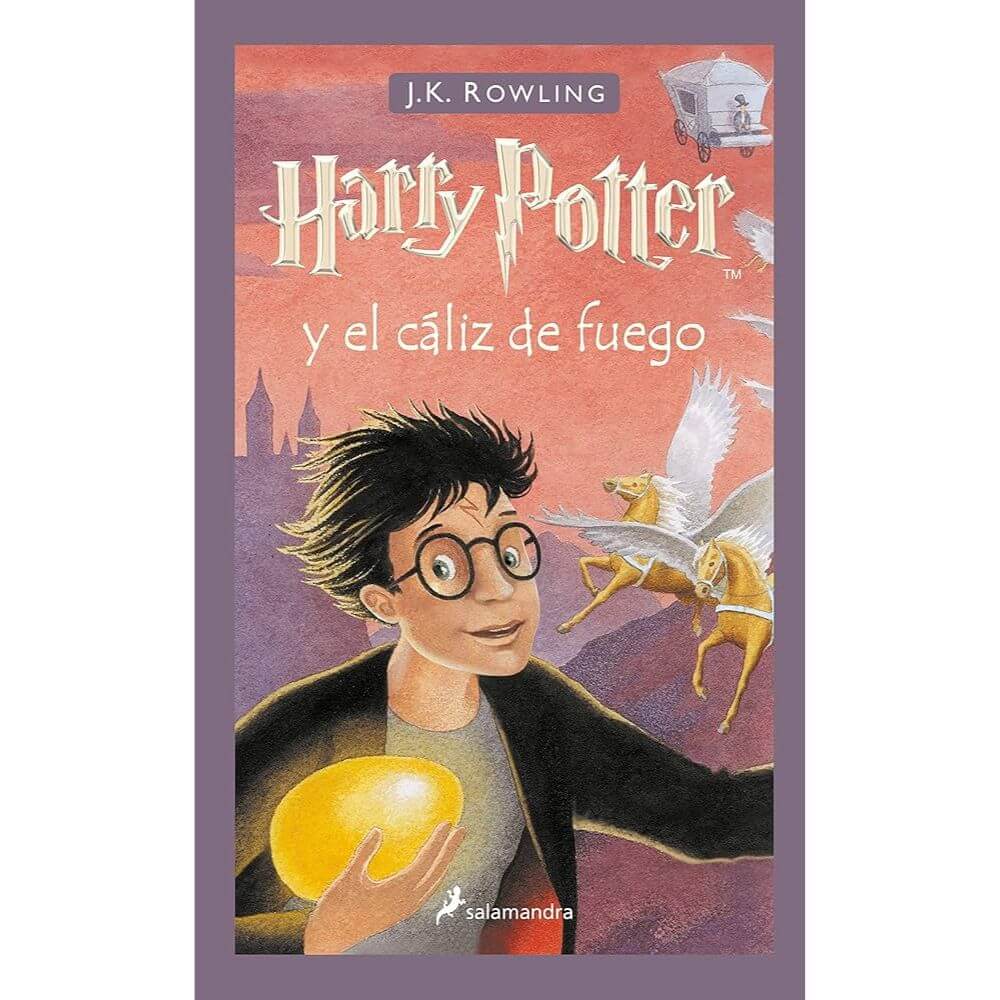 Portada del libro Harry Potter y el cáliz de fuego de J.K. Rowling, novela de fantasía juvenil