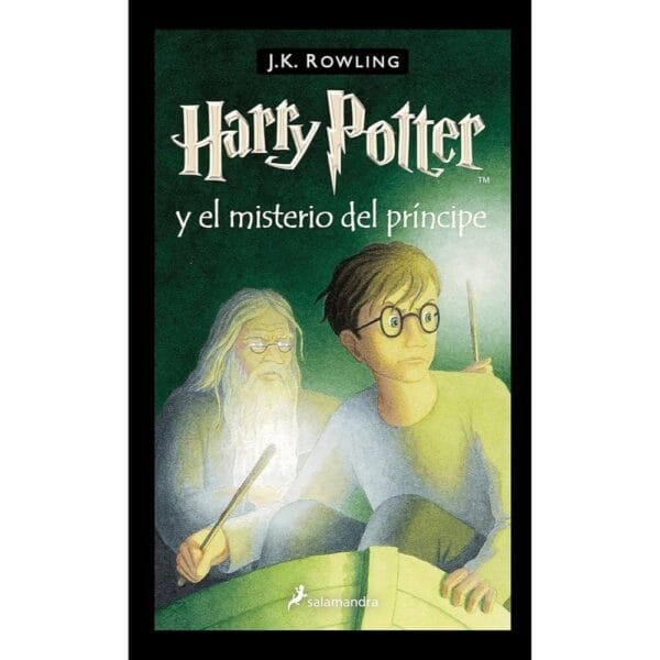 Portada del libro Harry Potter y el misterio del príncipe de J.K. Rowling, novela de fantasía juvenil