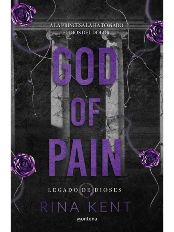 Portada del libro God of Pain de Rina Kent, romance oscuro, segunda parte serie Legado de dioses