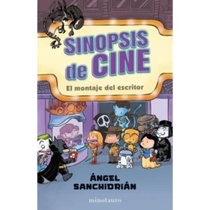 Libro "Sinopsis de cine 1" de Ángel Sanchidrián, con un diseño que sugiere humor y referencias cinematográficas