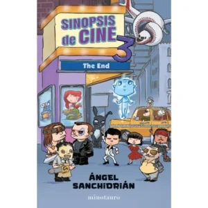 Libro "Sinopsis de cine 3" de Ángel Sanchidrián, con un diseño que sugiere comedia, cine y referencias populares