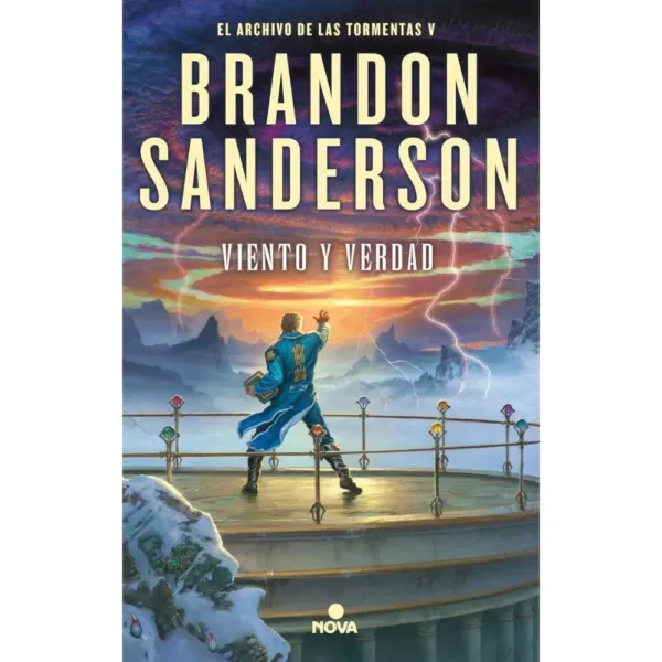 Portada del libro "Viento y verdad", quinta entrega de la saga de fantasía épica El Archivo de las Tormentas de Brandon Sanderson