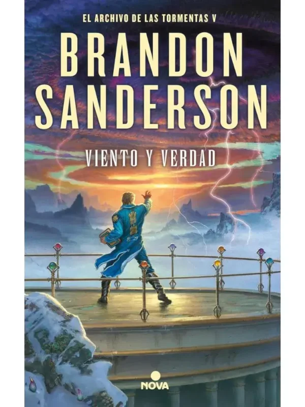 Portada del libro "Viento y verdad", quinta entrega de la saga de fantasía épica El Archivo de las Tormentas de Brandon Sanderson