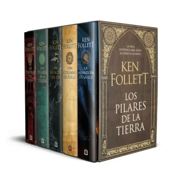 Estuche Los Pilares de la Tierra (Los pilares de la Tierra, Un mundo sin fin, Una columna de fuego, La armadura de la luz y Las tinieblas y el alba)