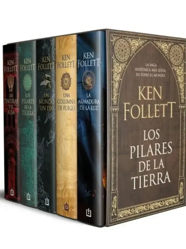 Estuche Los Pilares de la Tierra (Los pilares de la Tierra, Un mundo sin fin, Una columna de fuego, La armadura de la luz y Las tinieblas y el alba)
